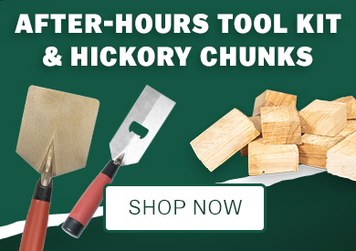 Trowel Burger Flipper and Bottle Opener and Arkansas Hickory Chunks